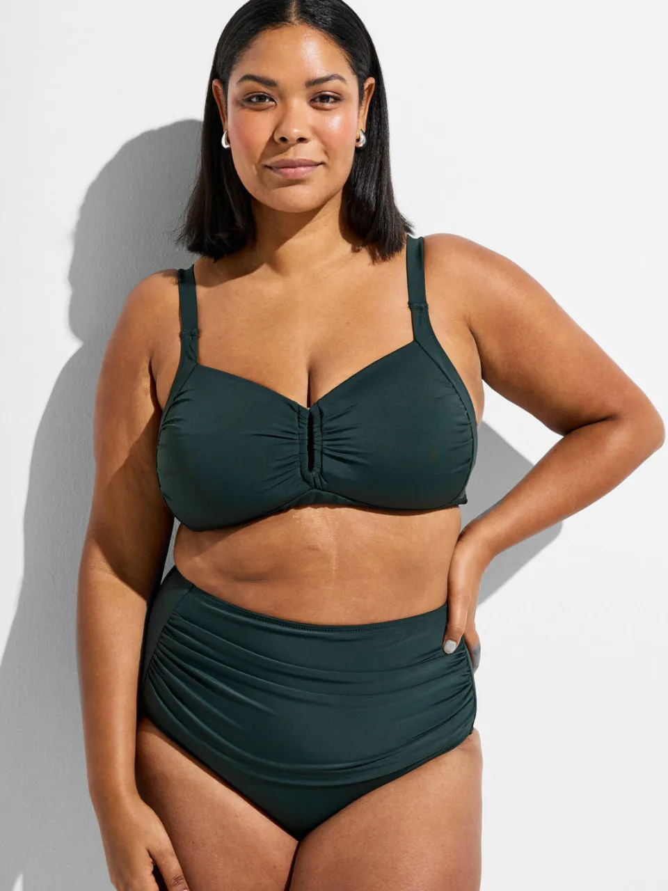 Zizzi high waist bikinibroekje TILDE donkergroen, foto 3