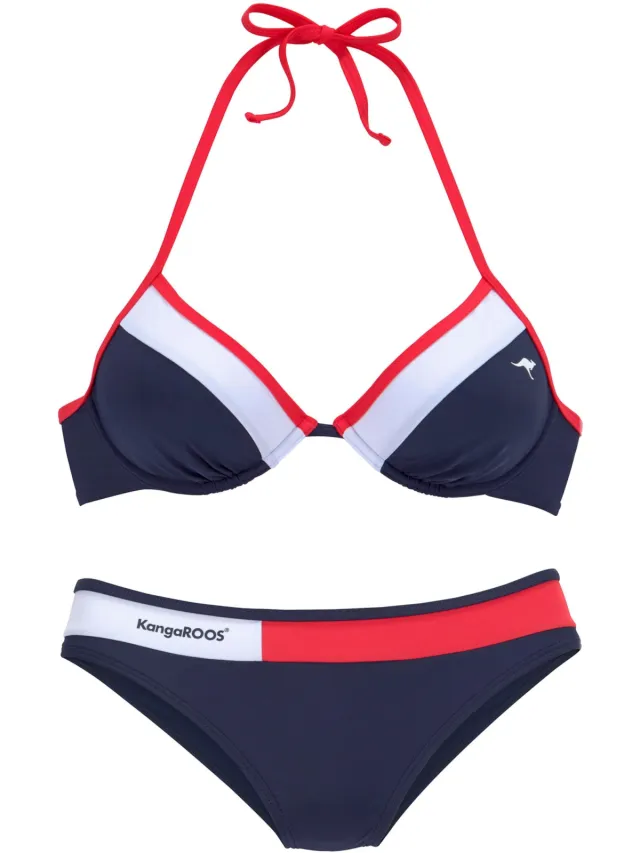 Beugelbikini marineblauw