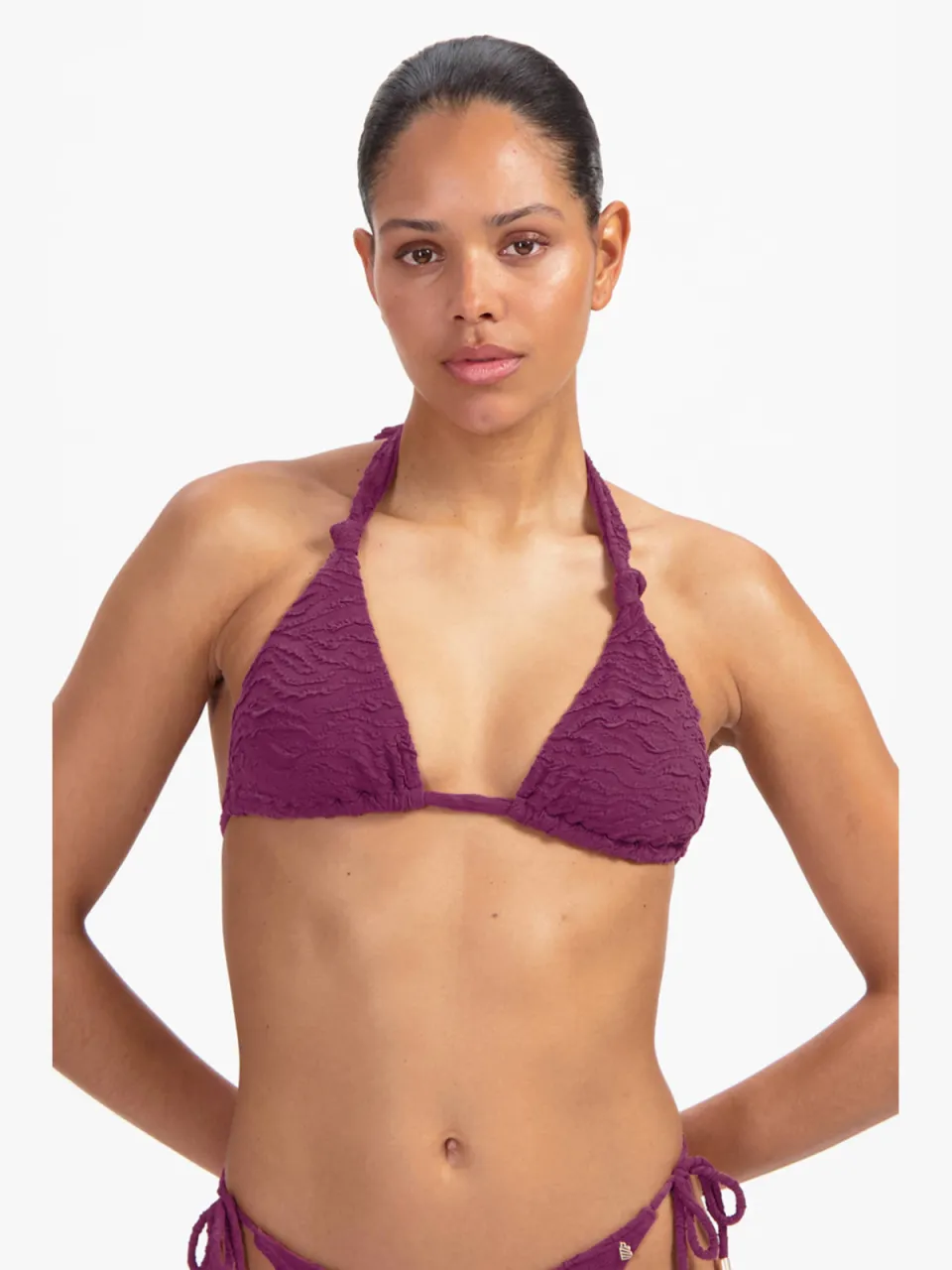 Beachlife voorgevormde triangel bikinitop donkerpaars