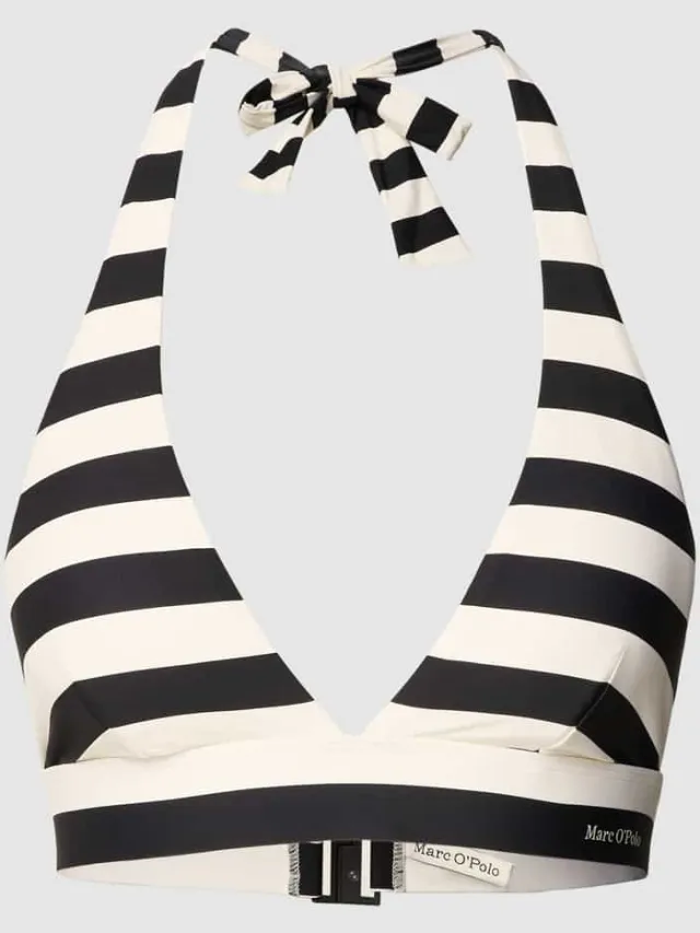 Marc O'Polo Bikinitop met streepmotief, model 'Classic' Zwart