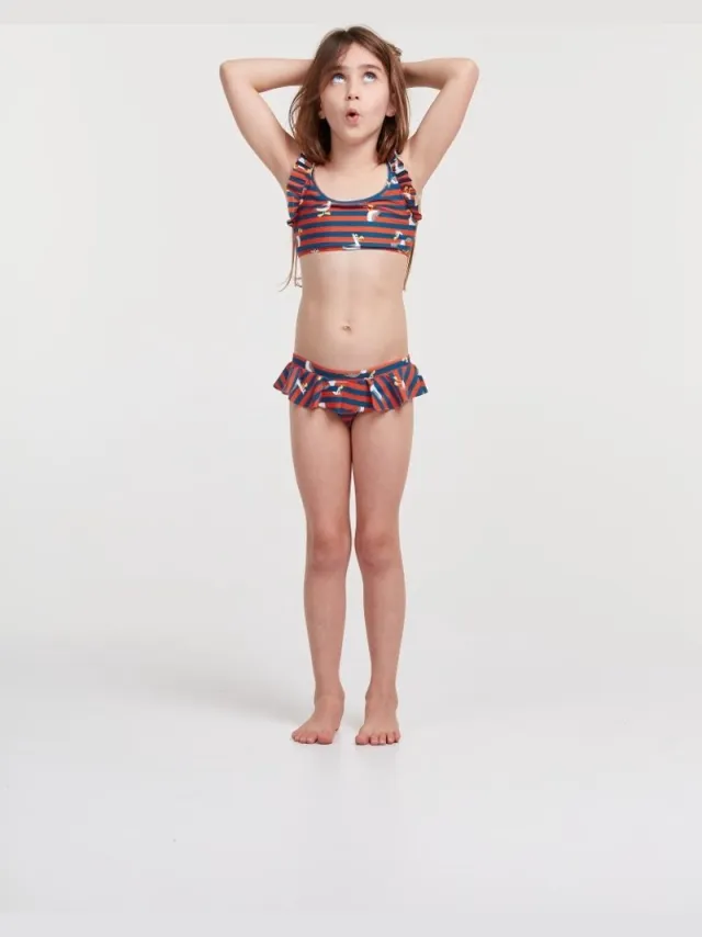 Woody Bikini rood-blauwe strepen