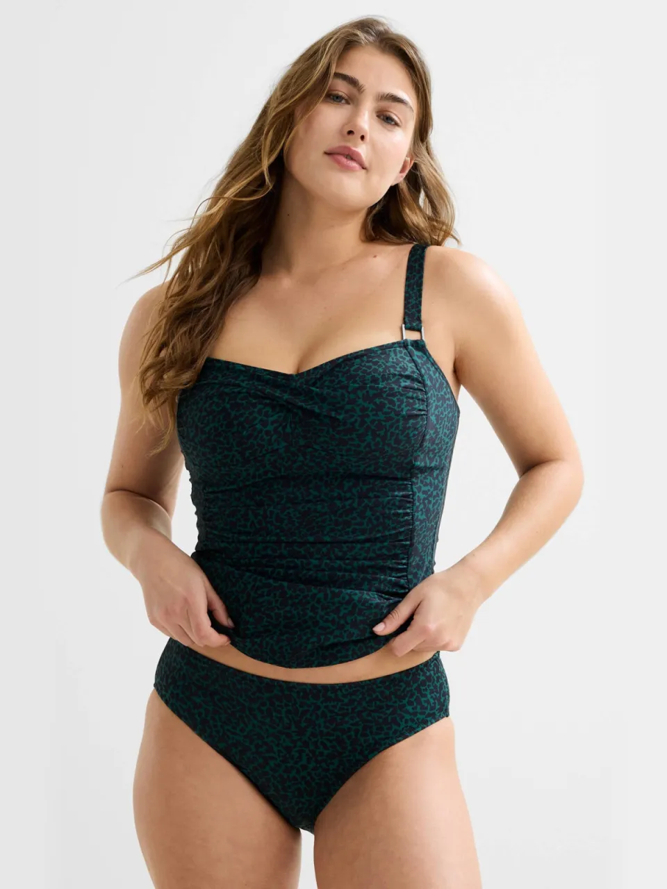 BEACHWAVE voorgevormde tankini bikinitop donkergroen/zwart, foto 4