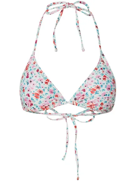 Pieces Dames triangel bikini top pcbaomi gebloemde print Wit