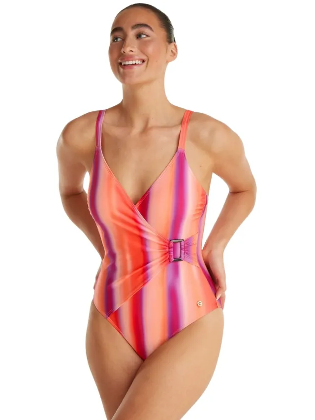 Ten Cate Buckle Padded badpak roze Paars dessin