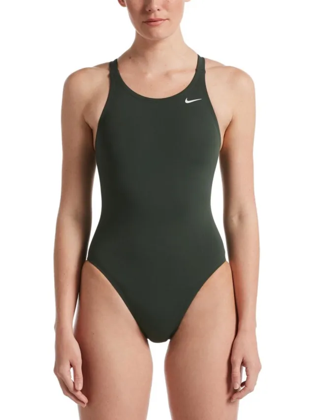 Nike Maat 42 Hydrastrong Solids Fastback One Piece Dames Sportbadpak - Calactic Jade Groen