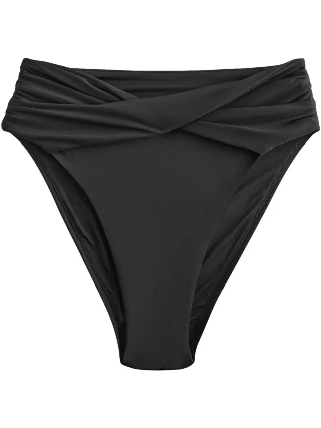Next Dames - Bikinislip met hoge taille en hoge beenuitsnijding - Zwart Black