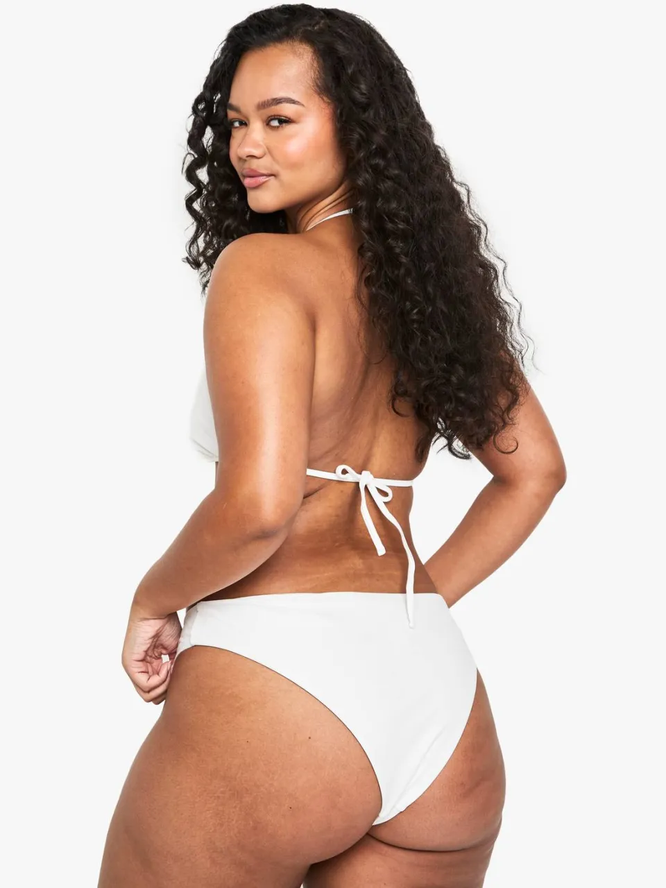 boohoo Dames Plus Swimwear Essentials High Waist Brief wit, foto 3