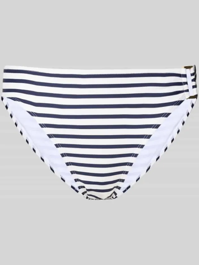 Lauren Ralph Lauren Bikinilbroekje met sierapplicatie, model 'LUXE' Marineblauw