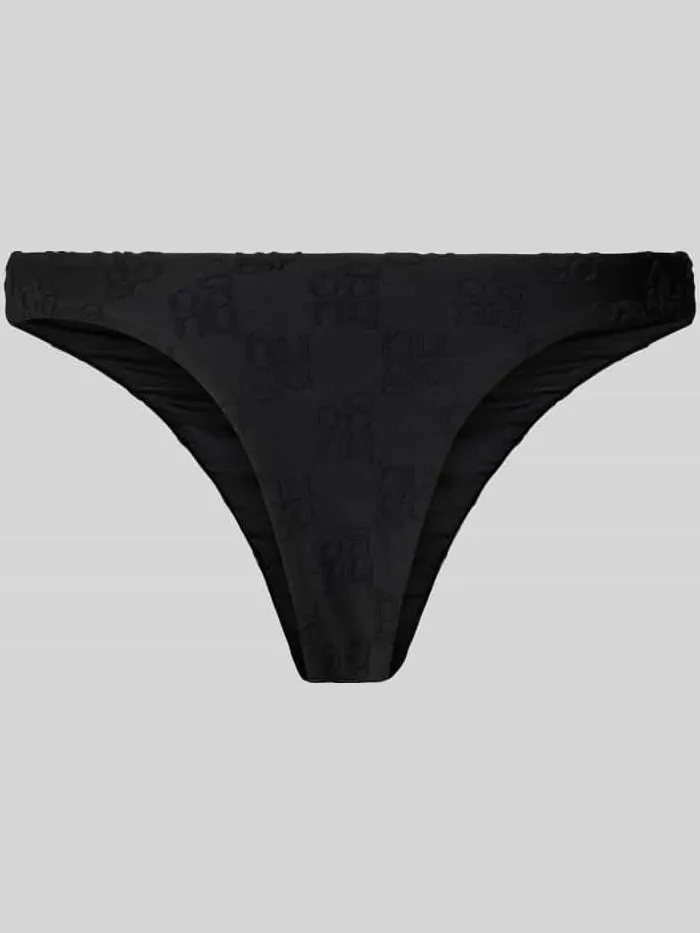 Hugo Bikinibroekje met label in reliëf model 'TERRY MONO' Zwart