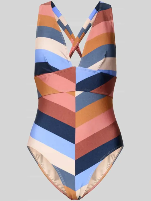Barts Badpak in all-over look met V-hals Blauw