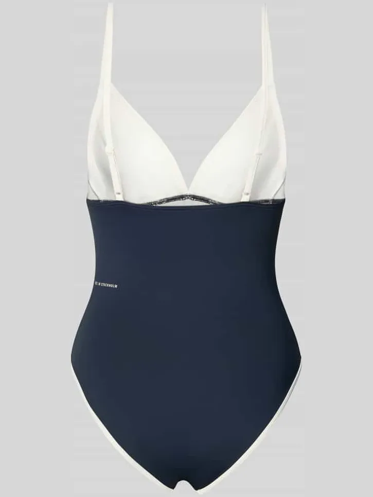 Marc O'Polo Essentials badpak donkerblauw met contrasterende details, foto 3