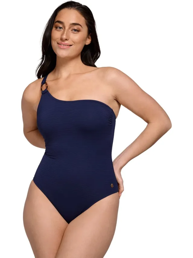 Ten Cate swimsuit one shoulder padded ink blue voor Dames