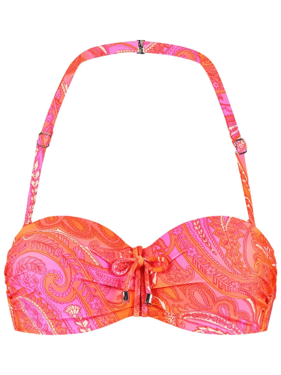 Cyell voorgevormde bandeau bikinitop roze/oranje, foto 3