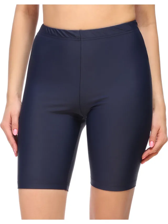 Merry Style MS-MS10-333-SWLE Dames lange Zwembroek - Zwemshorts - Bikinibroekje - Elastische tailleband - Polyamide & Elastaan - Marineblauw (6007) - 36