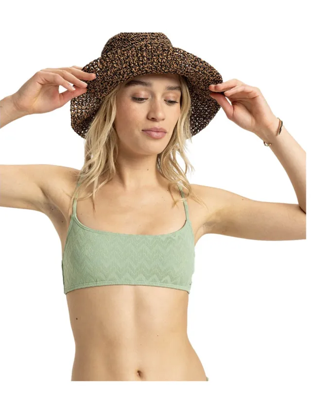 Roxy Current Coolnesslette Bikinitop Groen S Vrouw Basil