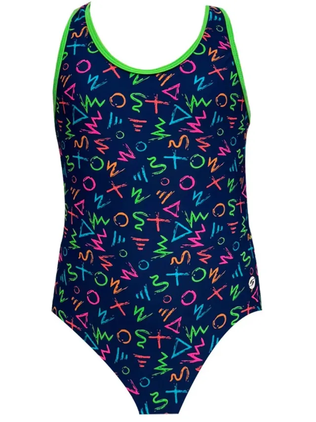 RAS Symbol Classic Back Zwemkleding Blauw 16 Years Meisje Navy