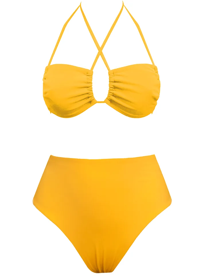 Anekdot dames vegan Bikiniset Low Versatile Skyline High Geel, foto 2