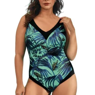 Anita Leaf Deluxe badpak groen Versch.kleure/Patroon,Zwart,Wit