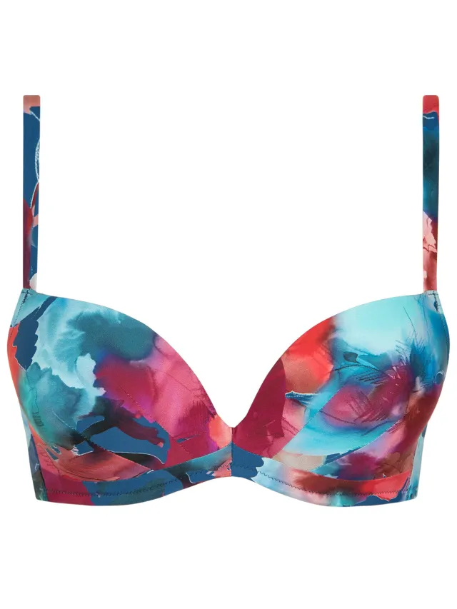 Lisca ROMA push-up bikinitop blauwe print