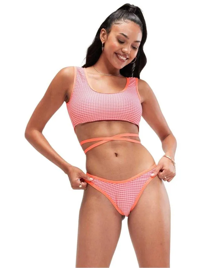 Speedo Dames/Dames Gingham Bikinibroekje (Oranje)