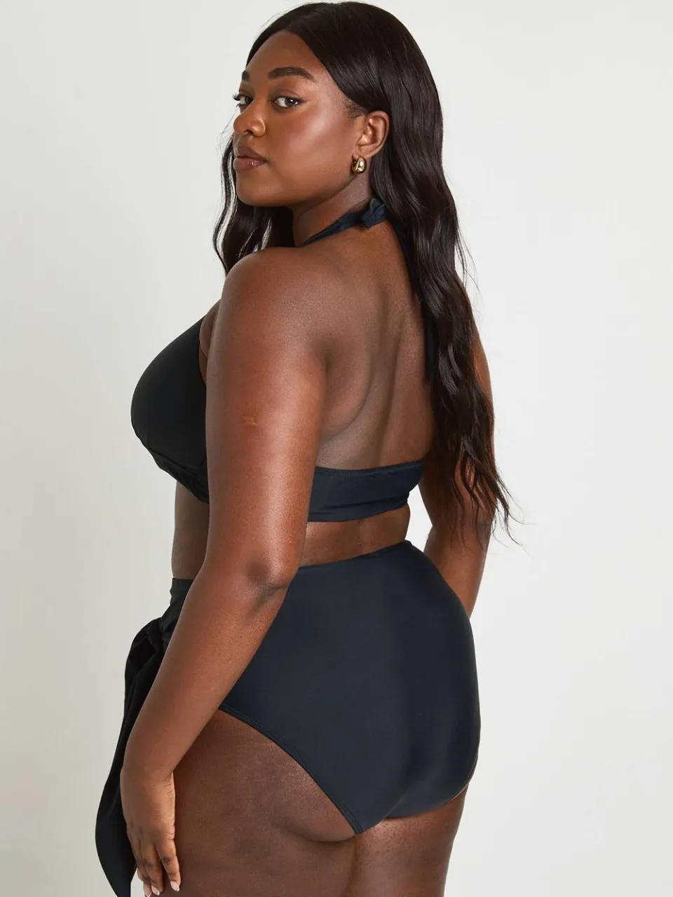 boohoo Dames Plus Buikcontrolerende Bikinibroek Met Hoge Taille En Wrapdetail zwart, foto 4