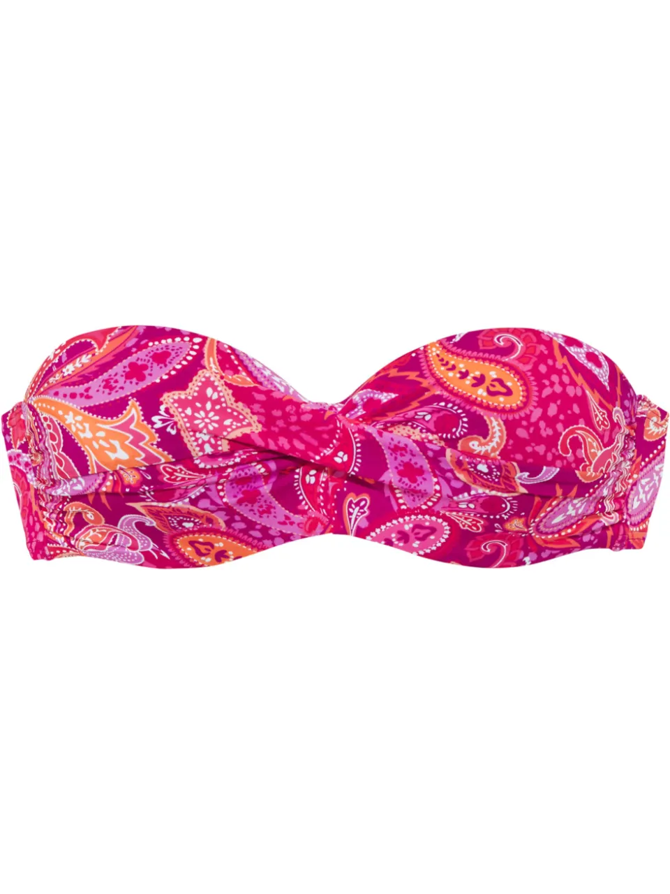 Bandeaubikinitop met beugel paisleyprint roze, foto 2