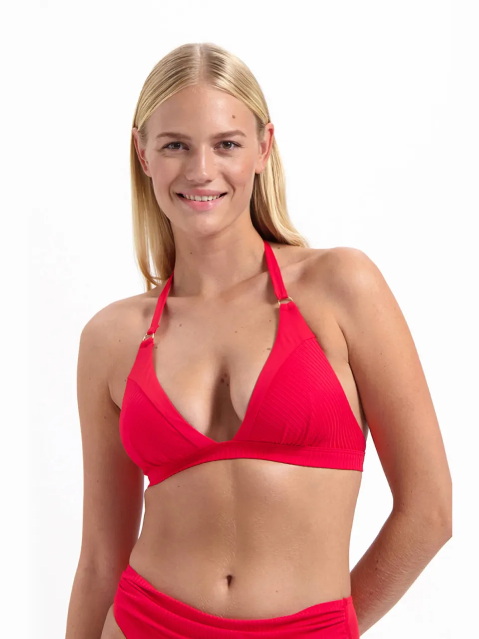 Cyell voorgevormde halter bikinitop rood