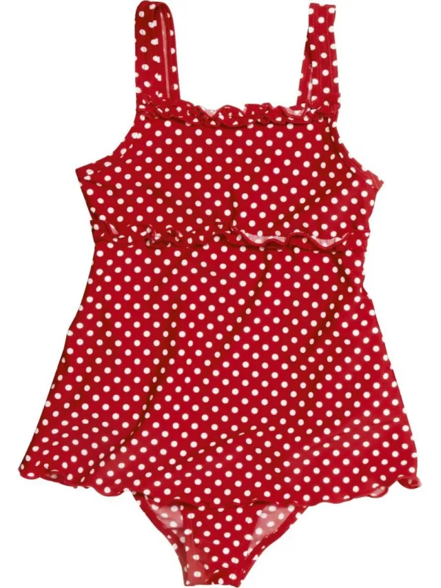 Playshoes Badpak Uv-werend Met Rok Gestipt Rood