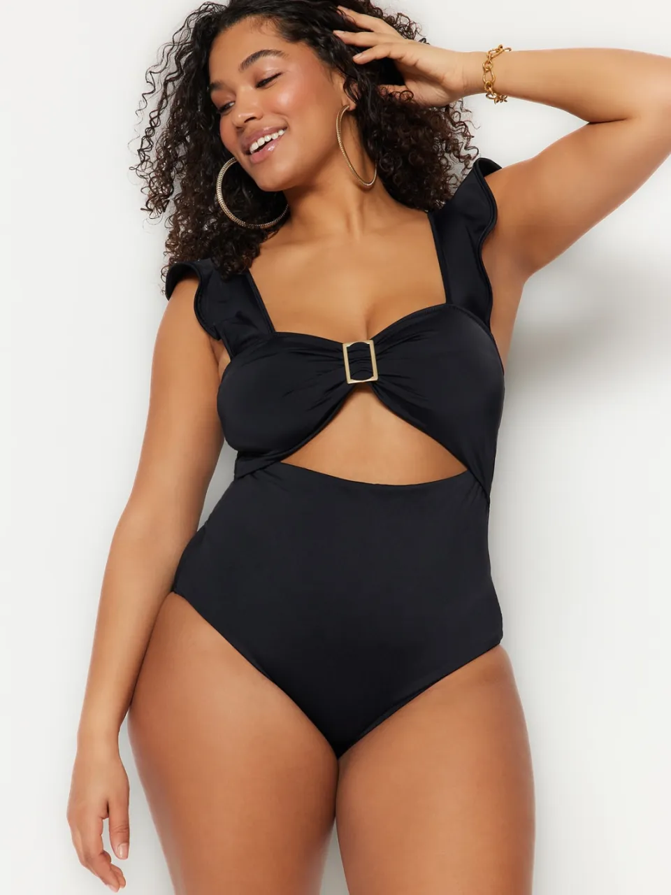 Trendyol Curve Trendyol Vrouw/Meisje Grote maten badpak zwart, foto 2