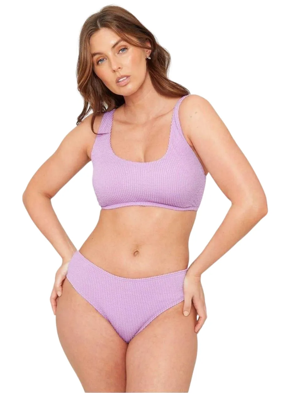 Be You Dames/dames Bikinibroekje met structuur (Lila), foto 2