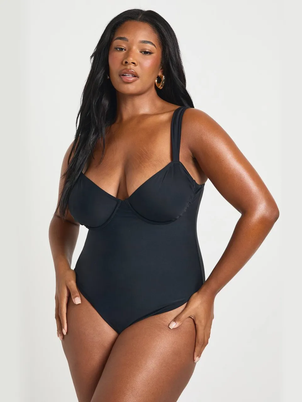 boohoo Dames Plus Balkonnet Bh Badpak zwart, foto 3