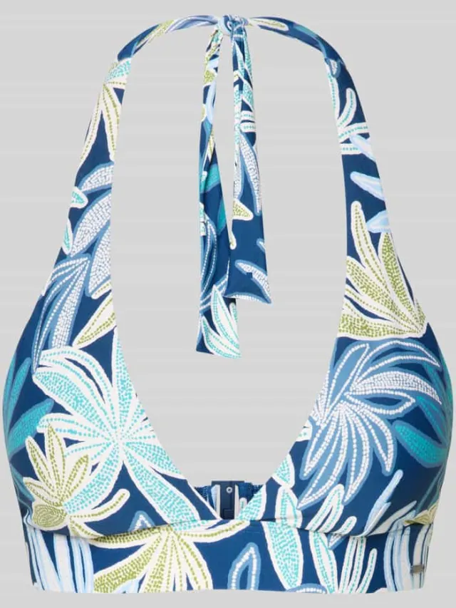 Marc O'Polo Bikinitop met halter model 'BOHEMIAN LEAF TRIANGLE' blauw, foto 2
