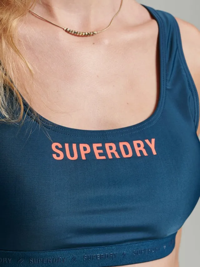 Superdry Elastisch Code Micro topje - Dames - Badpakken blue bottle