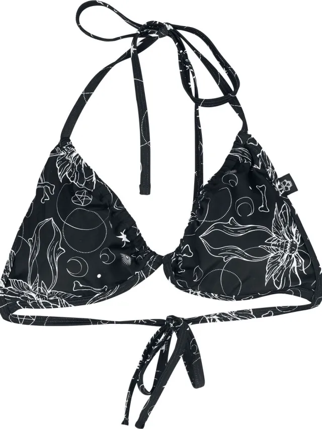 Gothicana zwarte triangel-bikinitop Mix and Match met uitneembare pads - Dames