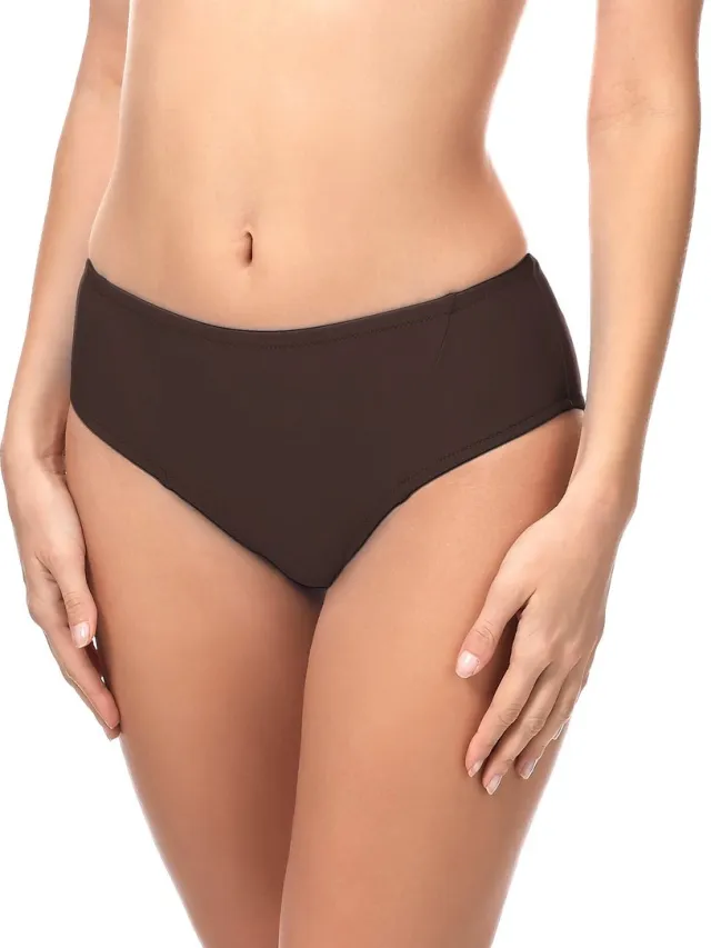 Merry Style Dames Zwembroek - Bikinibroekje - Elastische tailleband - Polyamide & Elastaan – Bruin (8157) – 36 - MS-ET-18