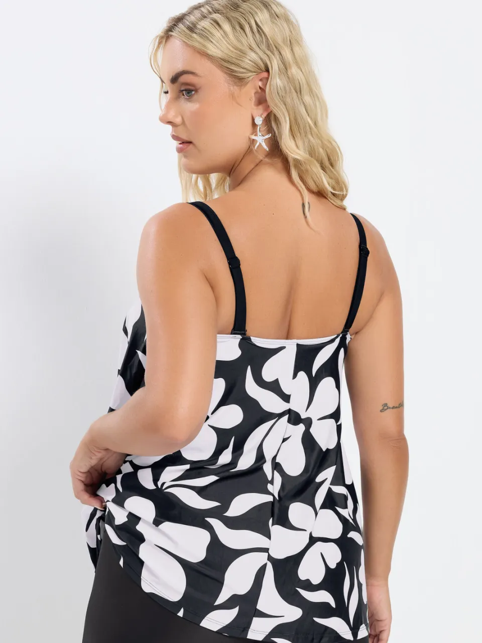 Yours Zwemshort Met Hoge Taille In Zwart-68, foto 4