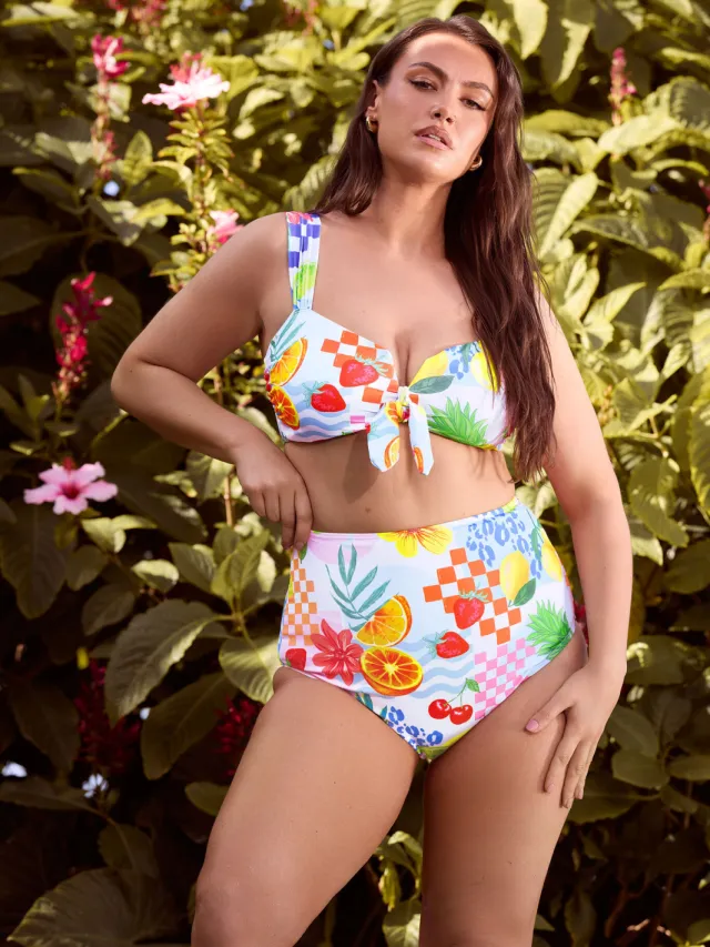 Yours Roze Tropische Bikinibroek Met Superhoge Taille, foto 2