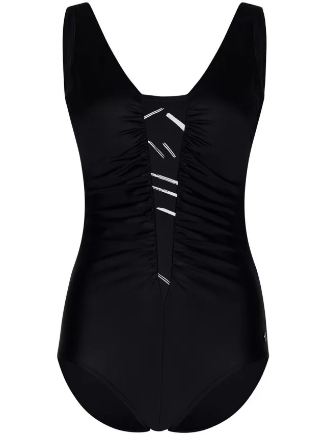 Pastunette Dames Badpak Pastunette - White Stripes - Zwart