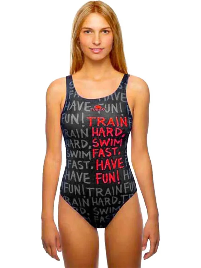 Turbo Train Zwemkleding Blauw 3XL Vrouw Black
