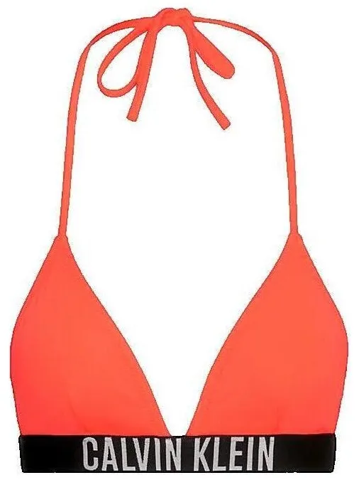 Calvin Klein Jeans triangel bikinitop geribbeld rood