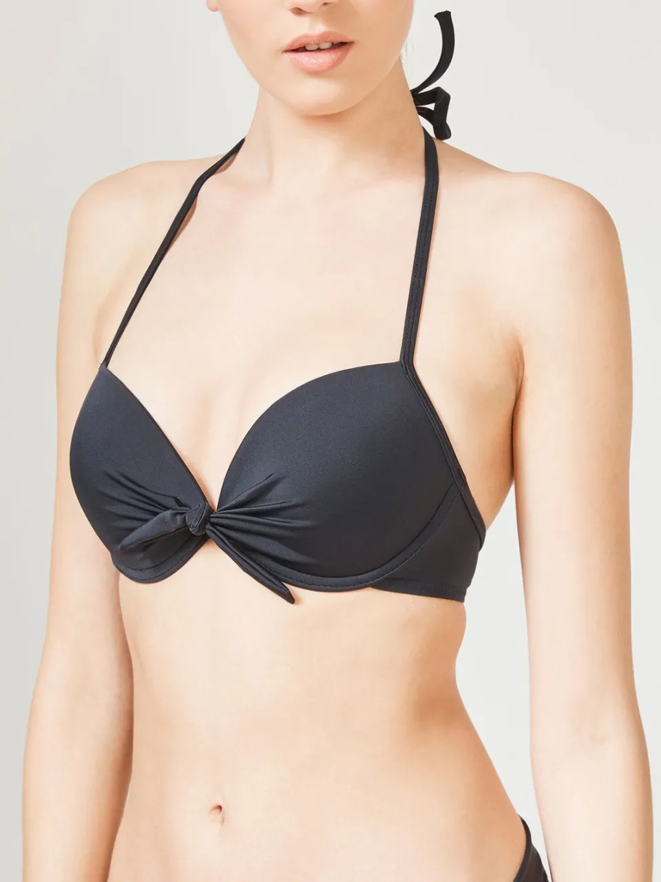 Penti Effen Halter Bikini Top Met Strikdetails zwart, foto 2