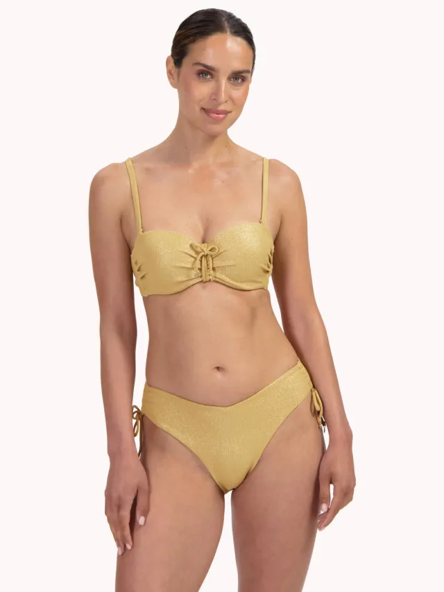 Cyell high waist Golden Hour bikinibroekje met lurex goud