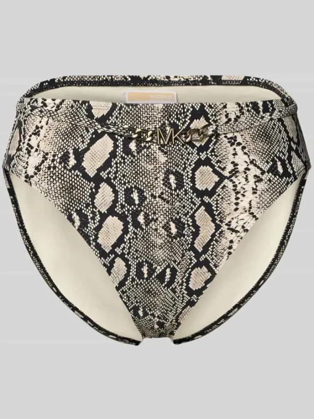 Michael Kors High waist bikinibroekje model 'BOHO PYTHON' Zwart