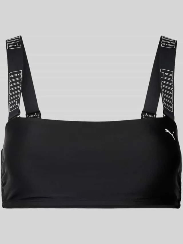 Puma Bikinitop in bustiermodel met logoprint Zwart