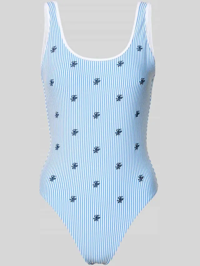 Tommy Hilfiger Badpak met logo-stitching blauw, foto 2