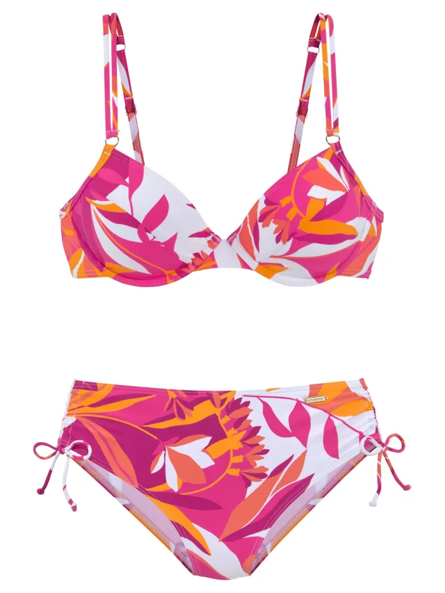 beugelbikini roze oranje, foto 2