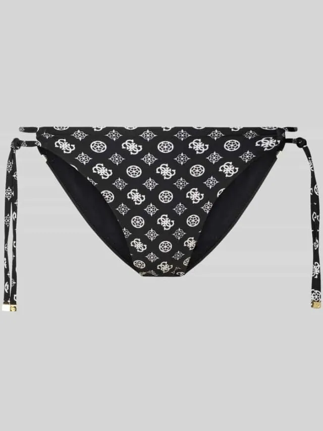 Guess Bikinibroekje met vetersluiting aan de zijkant model 'SOLEIL' Zwart