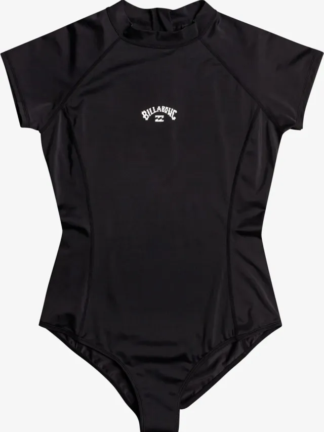 Billabong One-piece UV-badpak voor vrouwen met korte mouwen - Tropic Bodysuit - UPF50+ - Zwart