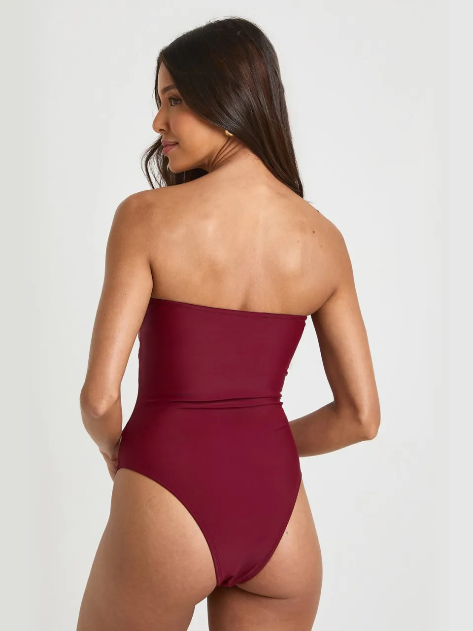 boohoo Dames Bandeau Badpak Met Goudkleurige Details En Cut-outs, foto 3