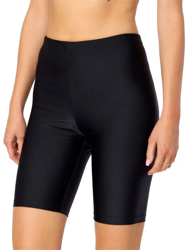 Merry Style MS-MS10-333-SWLE Dames lange Zwembroek - Zwemshorts - Bikinibroekje - Elastische tailleband - Polyamide & Elastaan - Zwart - 36